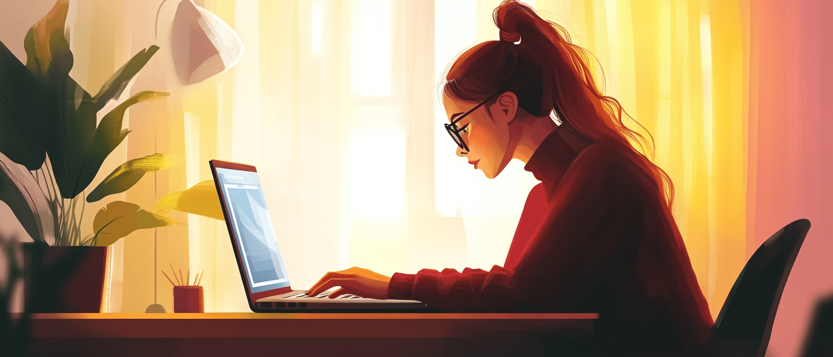 student learning english online